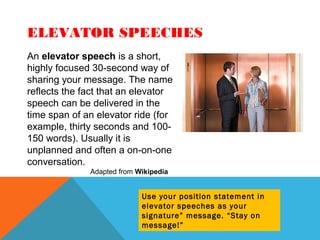 Elevator speech | PPT