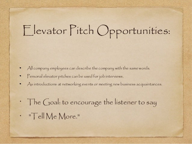 How To Write An Elevator Speech For A Job Interview