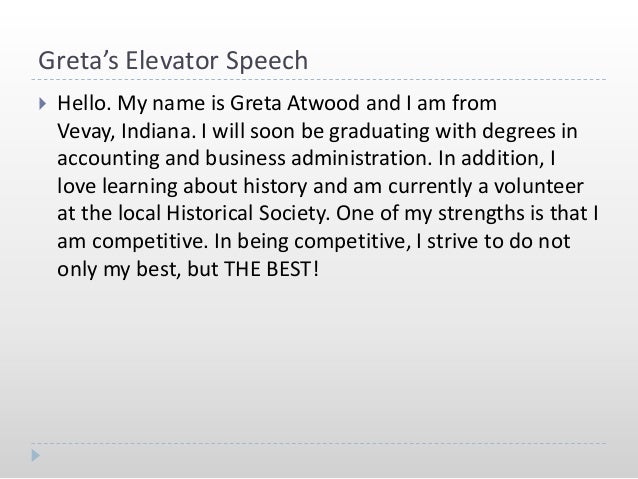 elevator speech