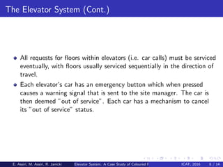 Elevator system. a case study of coloured petri nets | PDF