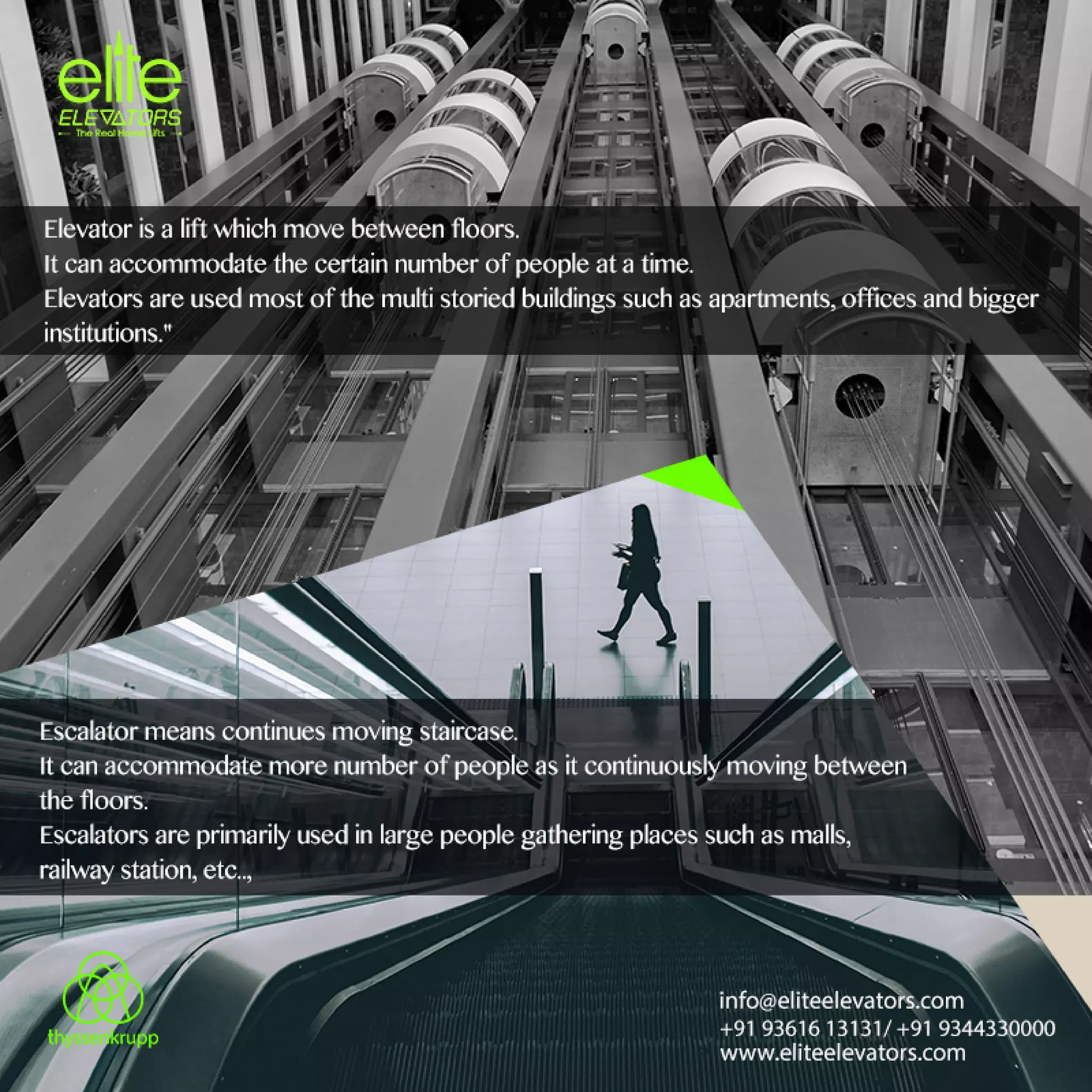 Elevator vs escalator