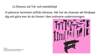 Bildkälla: 
https://openclipart.org/detail/190043/tools-and-workbench- 
silhouette-by-anarres-190043 
 