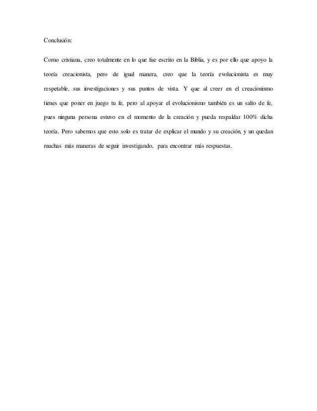 Ensayo el evolucionismo vs el creacionismo