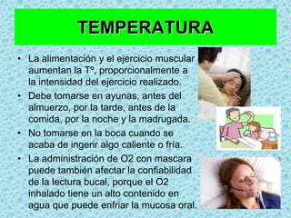 TEMPERATURAFormula para convertir grados Fº a Cº			   Cº: T(Fº)-32 x 5                                          9Formula para convertir grados Cº a Fº                   Fº: T(Cº)x 9+ 32                               5