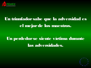 RR
ee
HH
cc
uu rr ss
ssoo
uu
mm aa
nn
oo
RR
ee
HH
cc
uu rr ss
ssoo
uu
mm aa
nn
oo
Un triunfadorsabe que la adversidad es
el mejorde los maestros.
Un perdedorse siente víctima durante
las adversidades.
 