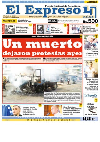 Publicación en "EL Expreso" de la Nota de Prensa
