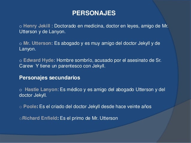 El extraño caso del dr. jekill y mr. hyde