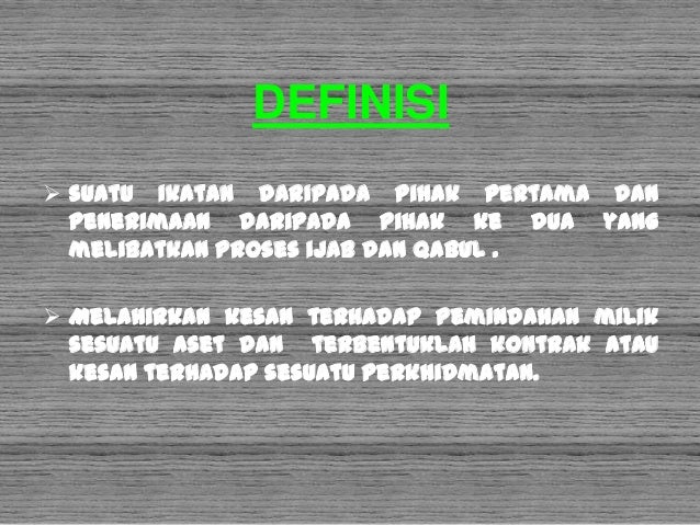 AQAD / KONTRAK DALAM PERNIAGAAN ISLAM