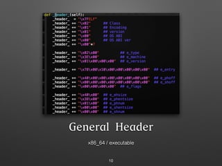 General Header
x86_64 / executable
10
 