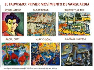 http://tom-historiadelarte.blogspot.com.es/2013/05/las-
vanguardias-de-principios-del-s-xx.html
http://arelarte.blogspot.com.es/2017/02/henri-matisse-la-alegria-del-color_10.html
 