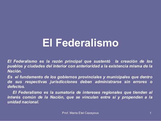 El federalismo