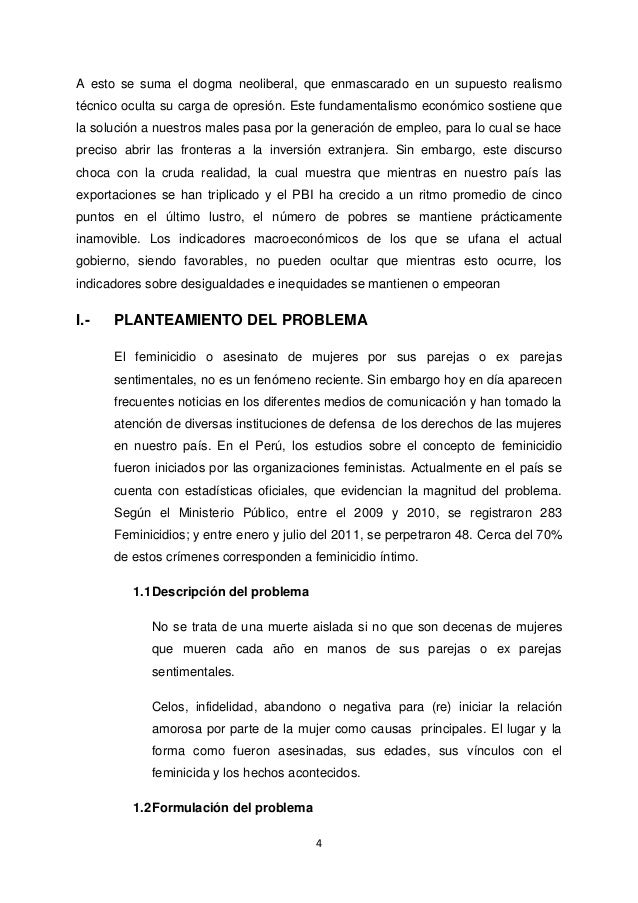 El feminicidio en el peru causas y consecuencias