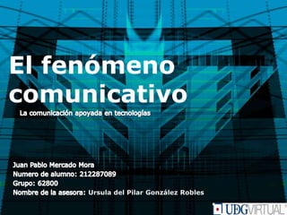 El fenómeno
comunicativo


     Ursula del Pilar González Robles
 