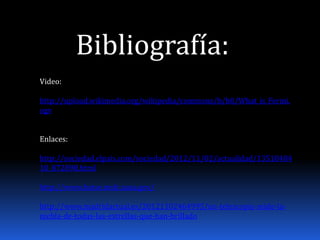 Bibliografía:
Video:

http://upload.wikimedia.org/wikipedia/commons/b/b0/What_is_Fermi.
ogv


Enlaces:

http://sociedad.elpais.com/sociedad/2012/11/02/actualidad/13518484
10_872898.html

http://www.batse.msfc.nasa.gov/

http://www.madridactual.es/20121102464995/un-telescopio-mide-la-
niebla-de-todas-las-estrellas-que-han-brillado
 