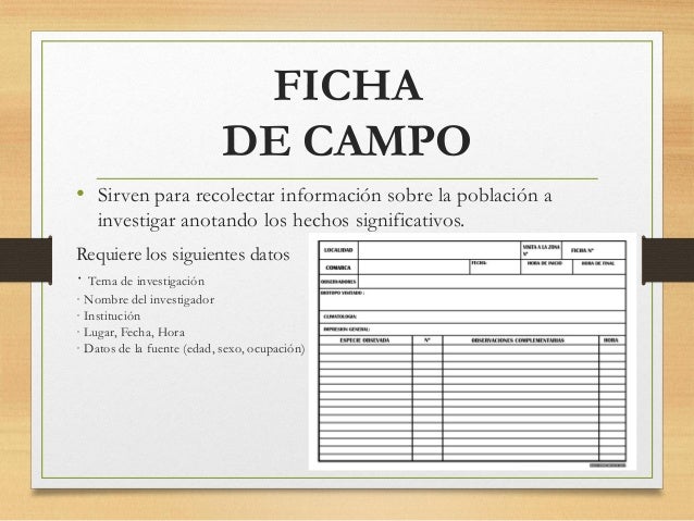 El Fichaje Como Metodo De Investigacion