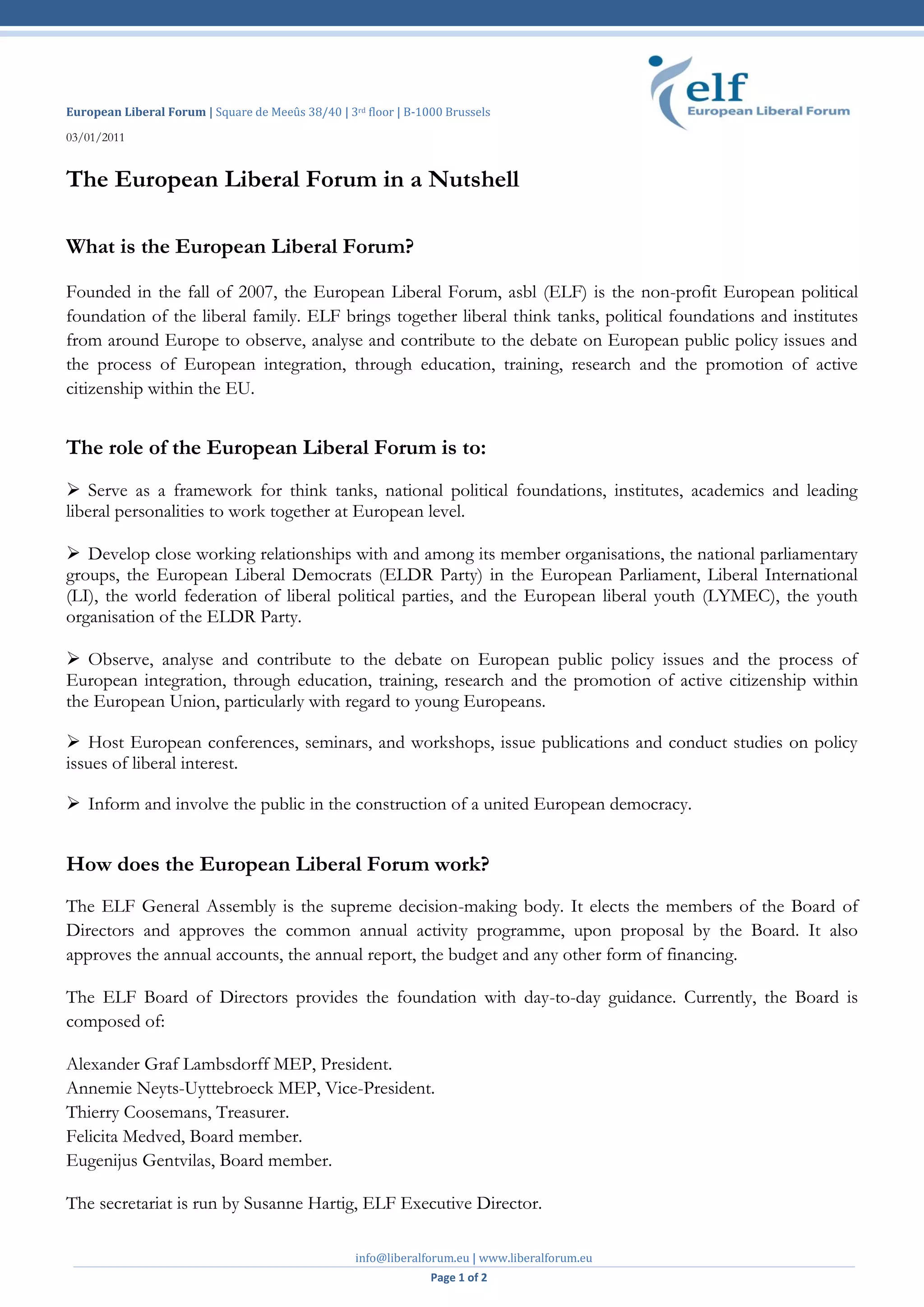 Elf in a nutshell | PDF