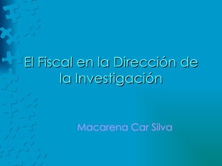El Fiscal en la Dirección de la Investigación Macarena Car Silva 