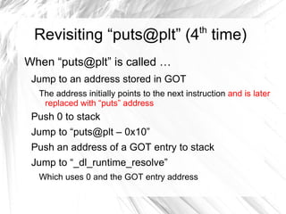 Jump to “puts@plt – 0x10” 