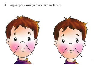 3. Inspirar por la nariz y echar el aire por la nariz
