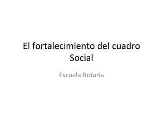 El fortalecimiento del cuadro Social Escuela Rotaria 