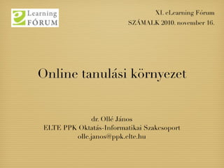 Online tanulási környezet