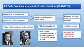 4.3 De la fase tecnocràtica a la fi de la dictadura (1959-1975)
Oposició del moviment obrer
Agitació en l’àmbit universita...