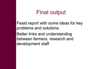 Ethiopian Livestock Feed Project – approaches, tools, results