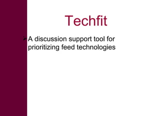 Ethiopian Livestock Feed Project – approaches, tools, results