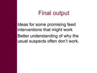 Ethiopian Livestock Feed Project – approaches, tools, results