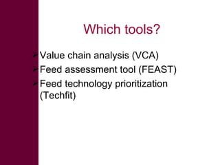 Ethiopian Livestock Feed Project – approaches, tools, results