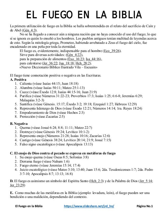 El Fuego En La Biblia
