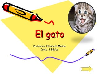 El gato Profesora: Elizabeth Molina Curso :3 Básico 