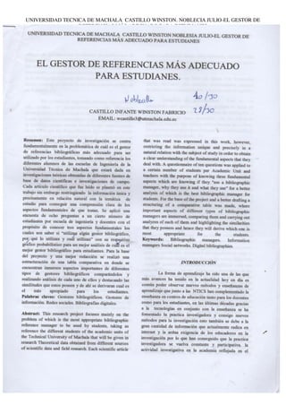 UNIVERSIDAD TECNICA DE MACHALA CASTILLO WINSTON. NOBLECIA JULIO-EL GESTOR DE
REFERENCIAS MÁS ADECUADO PARA ESTUDIANES
 