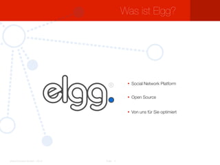 VisionConnect GmbH – 2015 Folie
Was ist Elgg?
2
• Social Network Platform
• Open Source
• Von uns für Sie optimiert
 
