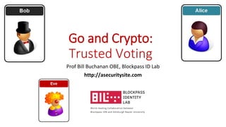 Go and Crypto:
Trusted Voting
Prof Bill Buchanan OBE, Blockpass ID Lab
http://asecuritysite.com
 