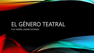 EL GÉNERO TEATRAL
Prof: NORBIL LINARES ESTRADA
 