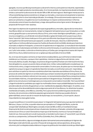 agregado,recursosque Beijingnecesitaparasudesarrollointernoycomopotenciaindustrial,exportandoa
su vezhaciala regiónproduct...