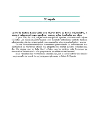 El Gran Libro De Lucía, Mi Pediatra: La Guía Más Completa Y Actualizada  Sobre La Salud De Tu Hijo Desde El Nacimiento A La Adolescencia, E-book, Lucía Galán Bertrand