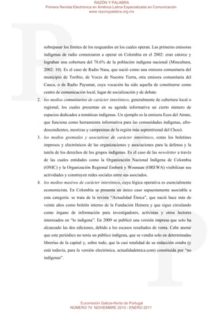 RAZÓN Y PALABRA
        Primera Revista Electrónica en América Latina Especializada en Comunicación
                      ...