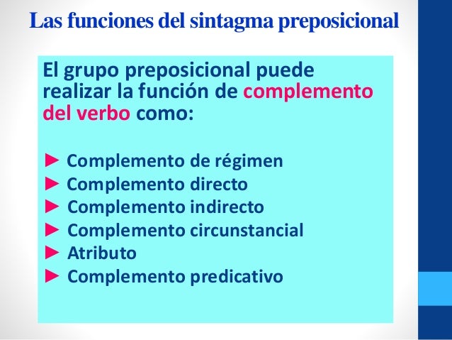 El grupo preposicional