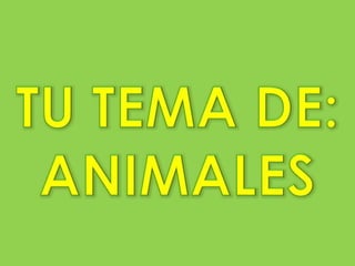 TU TEMA DE:ANIMALES 