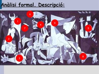 Anàlisi formal. Descripció:
                   6


       1
                           9
                       4
               7                   5



   2




                               8
           3
 