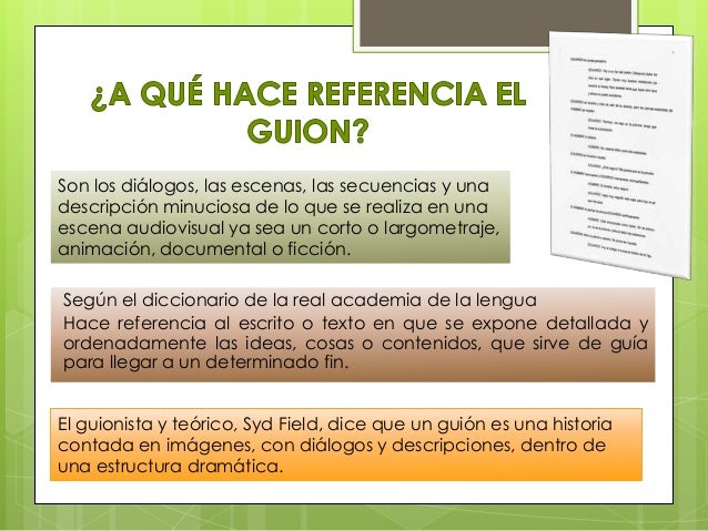 El guión diapositivas