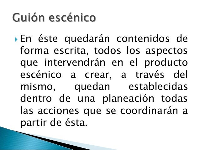 El guión escénico escolar