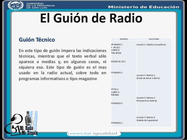 El guion de radio