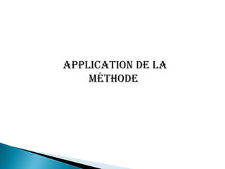 Application de la
méthode
 