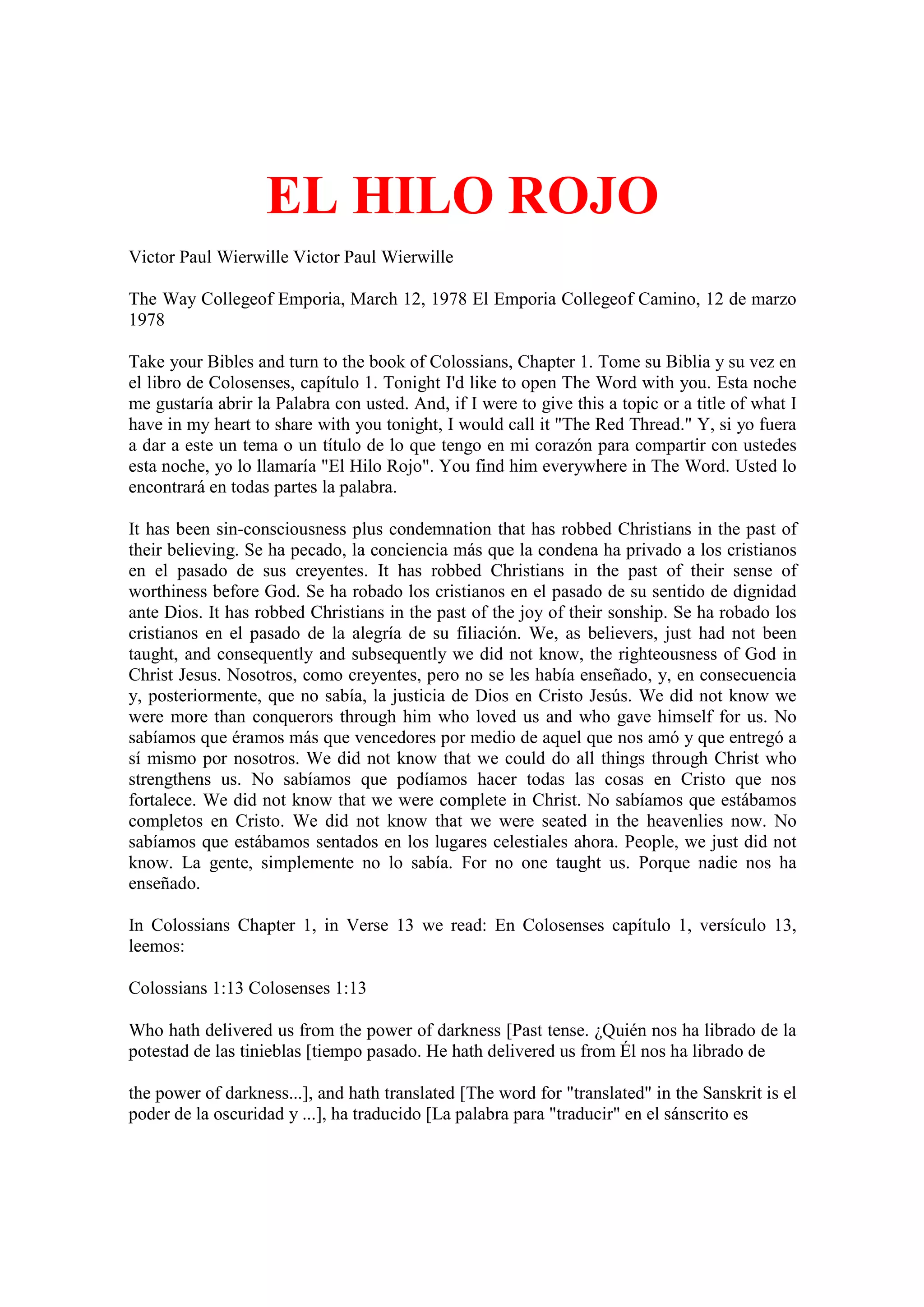 El hilo rojo PDF