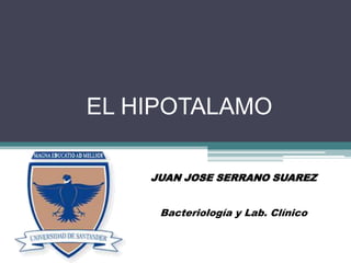 EL HIPOTALAMO

    JUAN JOSE SERRANO SUAREZ


     Bacteriología y Lab. Clínico
 