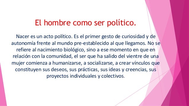 El hombre como ser político.