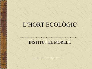 L’HORT ECOLÒGIC
INSTITUT EL MORELL
 